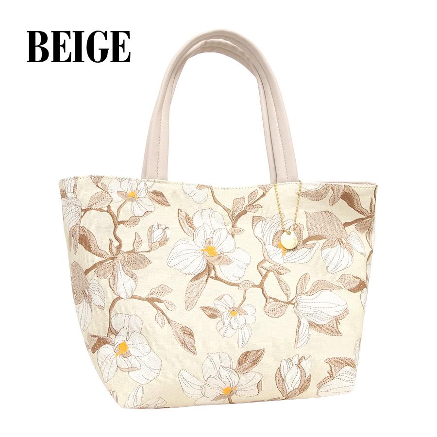 ミセス 花柄　リバーシブル トート  手提げ バッグ かばん