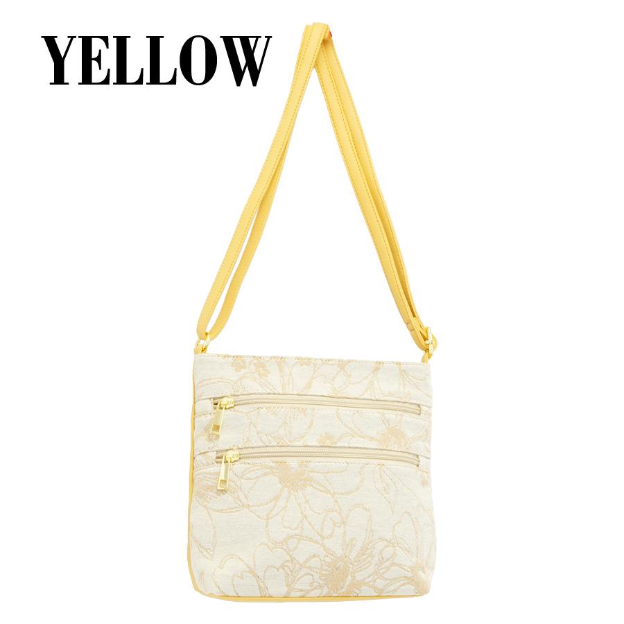 ミセス 花柄  軽量 ショルダー トート 手提げ バッグ ブラック イエロー グレー 春