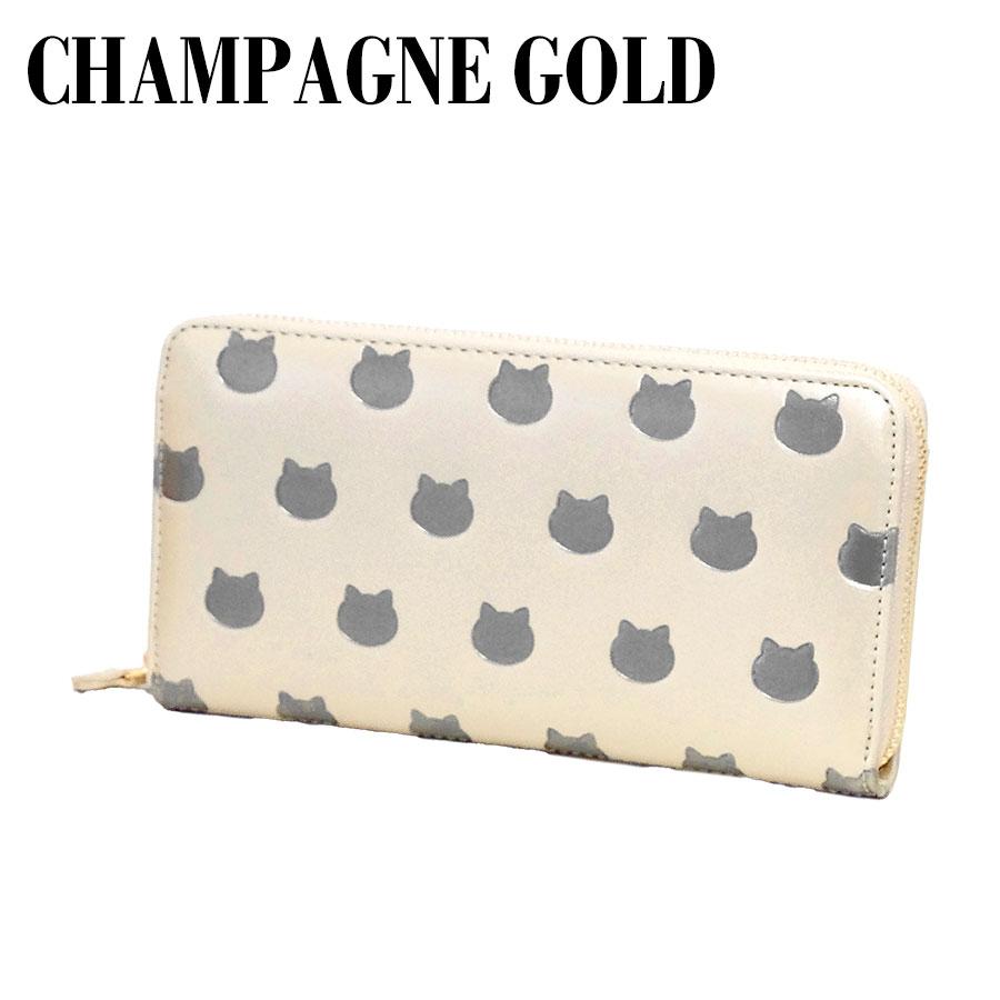 猫モチーフ 猫柄 財布 二つ折り 長財布 肉球 猫雑貨 小銭入れ カード収納 合成皮革 贈り物 