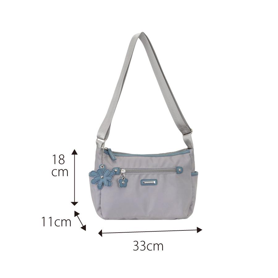 ミセス バッグ 舟形ショルダー トート 花 軽量 ブラック グレー グリーン グレージュ