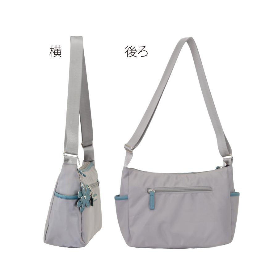 ミセス バッグ 舟形ショルダー トート 花 軽量 ブラック グレー グリーン グレージュ