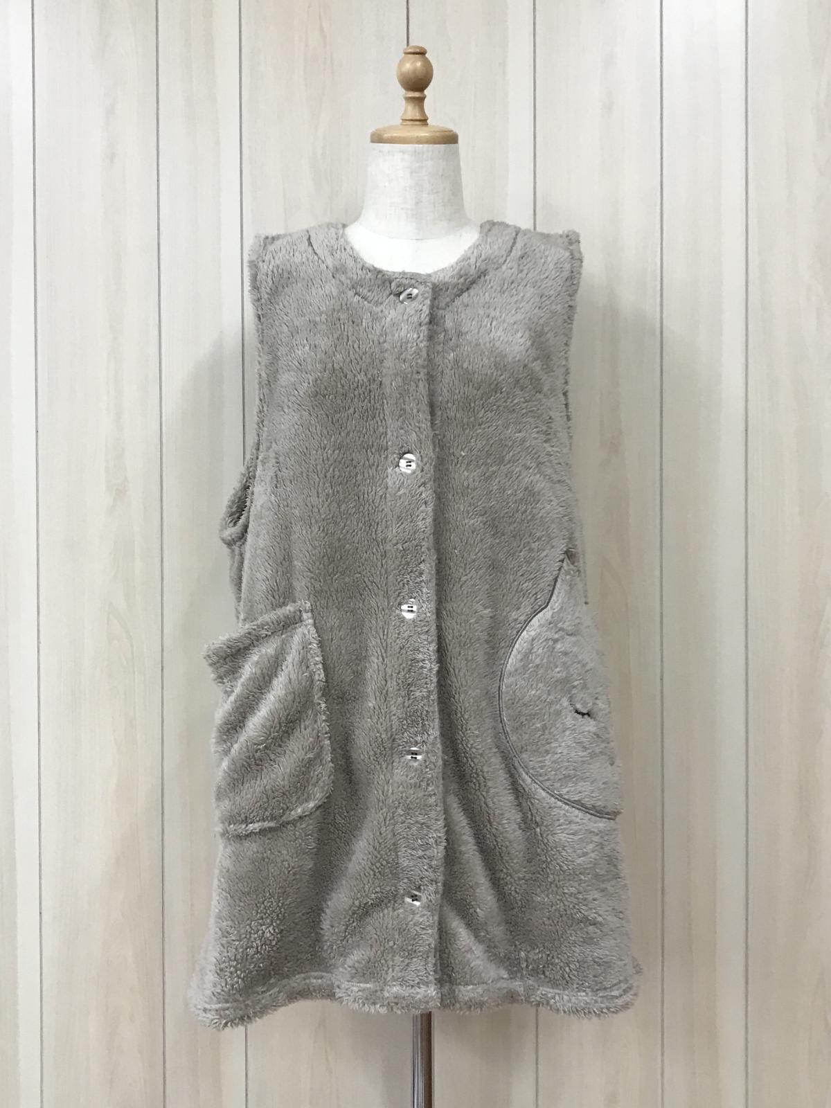 ボア無地　ジレエプロン　アニマル　ネコ