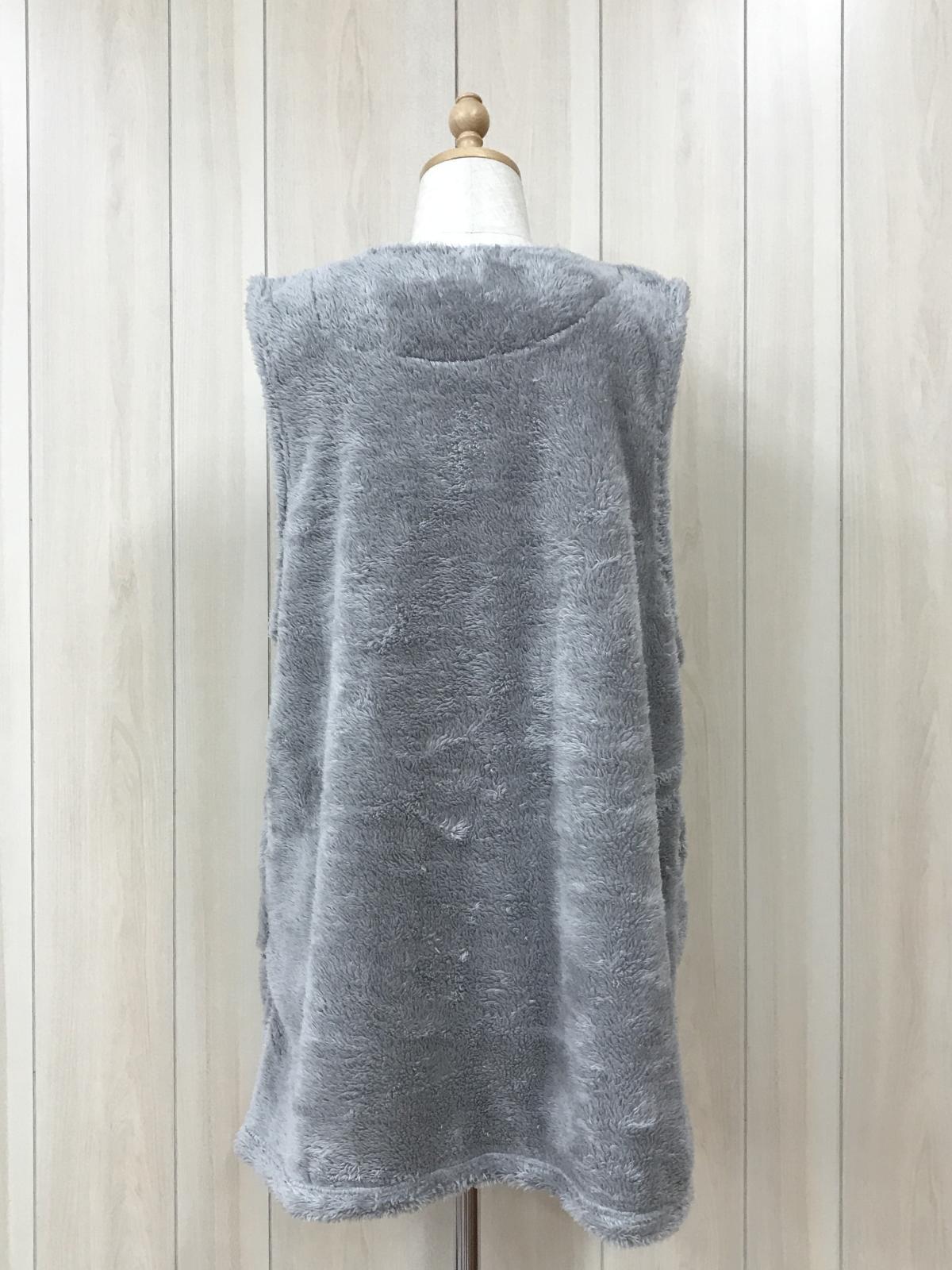 ボア無地　ジレエプロン　アニマル　ネコ