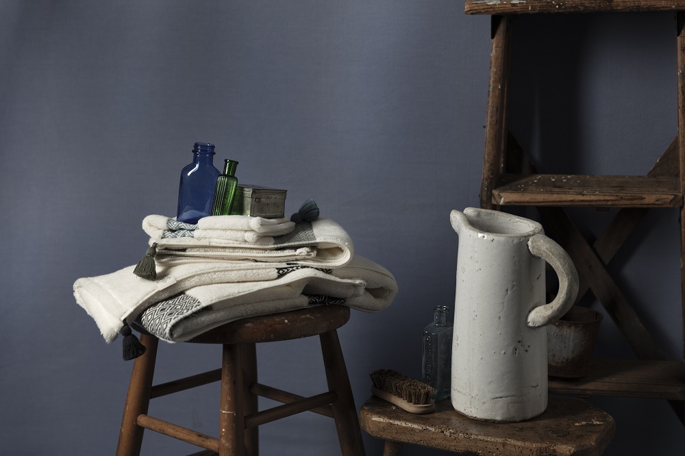 【今治タオル】DOUBLE STAR　BOHOボーダー〈フェイスタオル〉