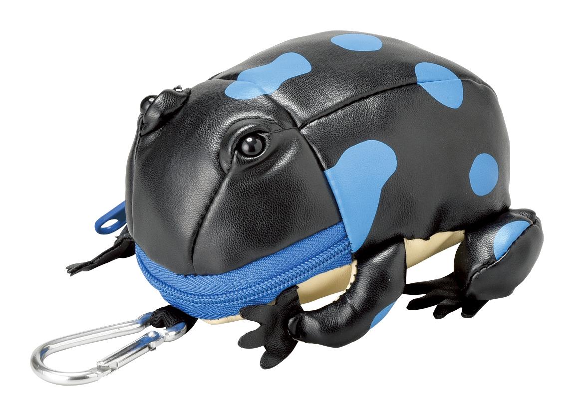 アクセサリーポーチカエルブラック グリーン