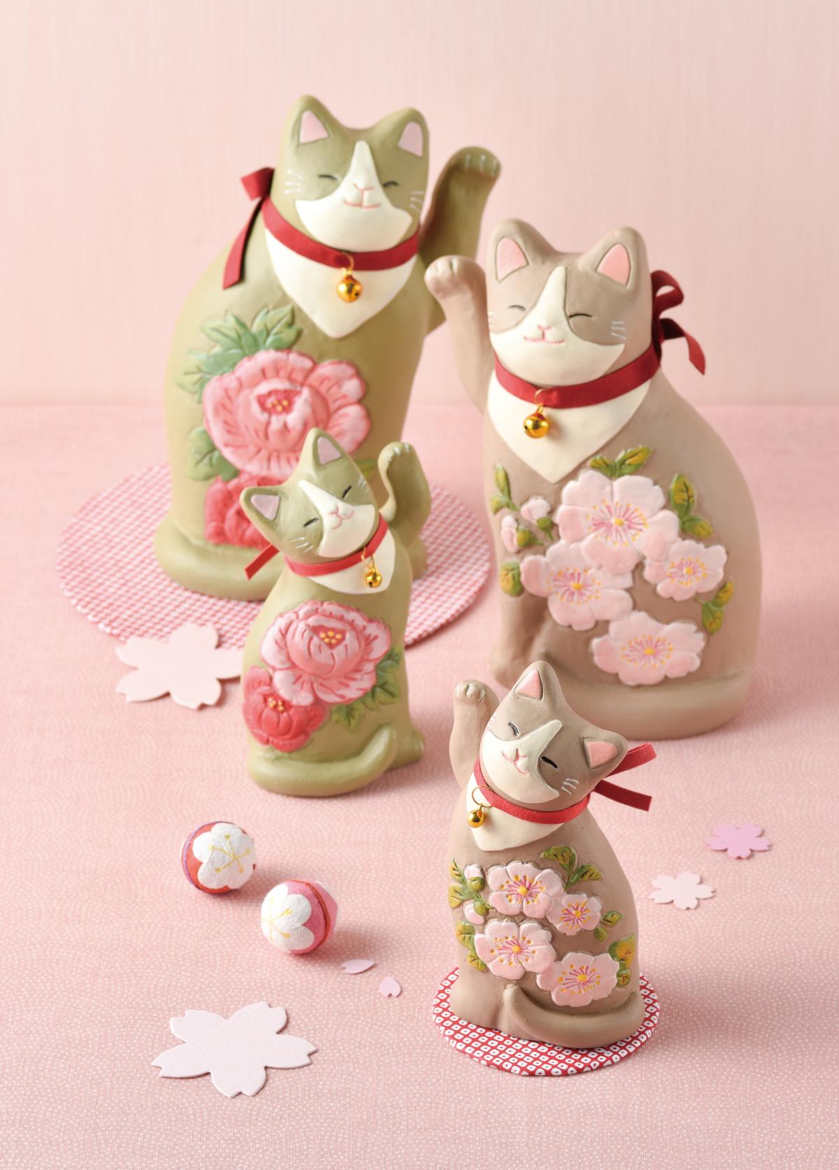 花まねき猫 小 大 桜 ぼたん