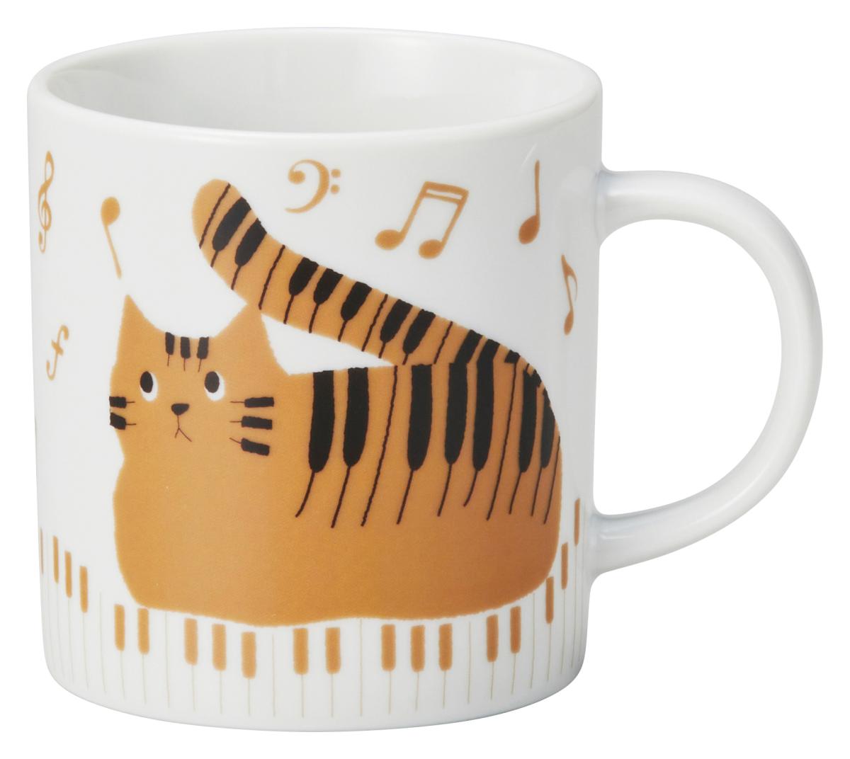 マグTABBYS MUSIC 猫 トラネコ 鍵盤 ピアノ