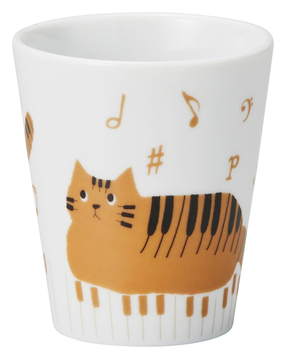タンブラーTABBYSS MUSIC 猫 トラネコ 鍵盤 ピアノ