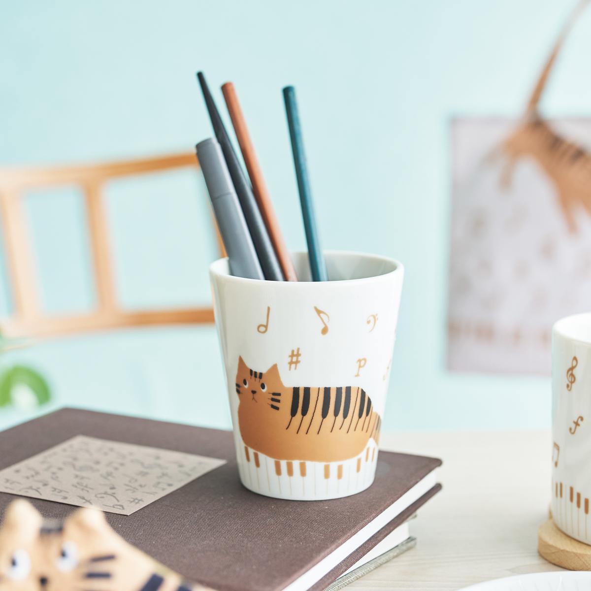 タンブラー（TABBYS'S MUSIC） 猫 トラネコ 鍵盤 ピアノ