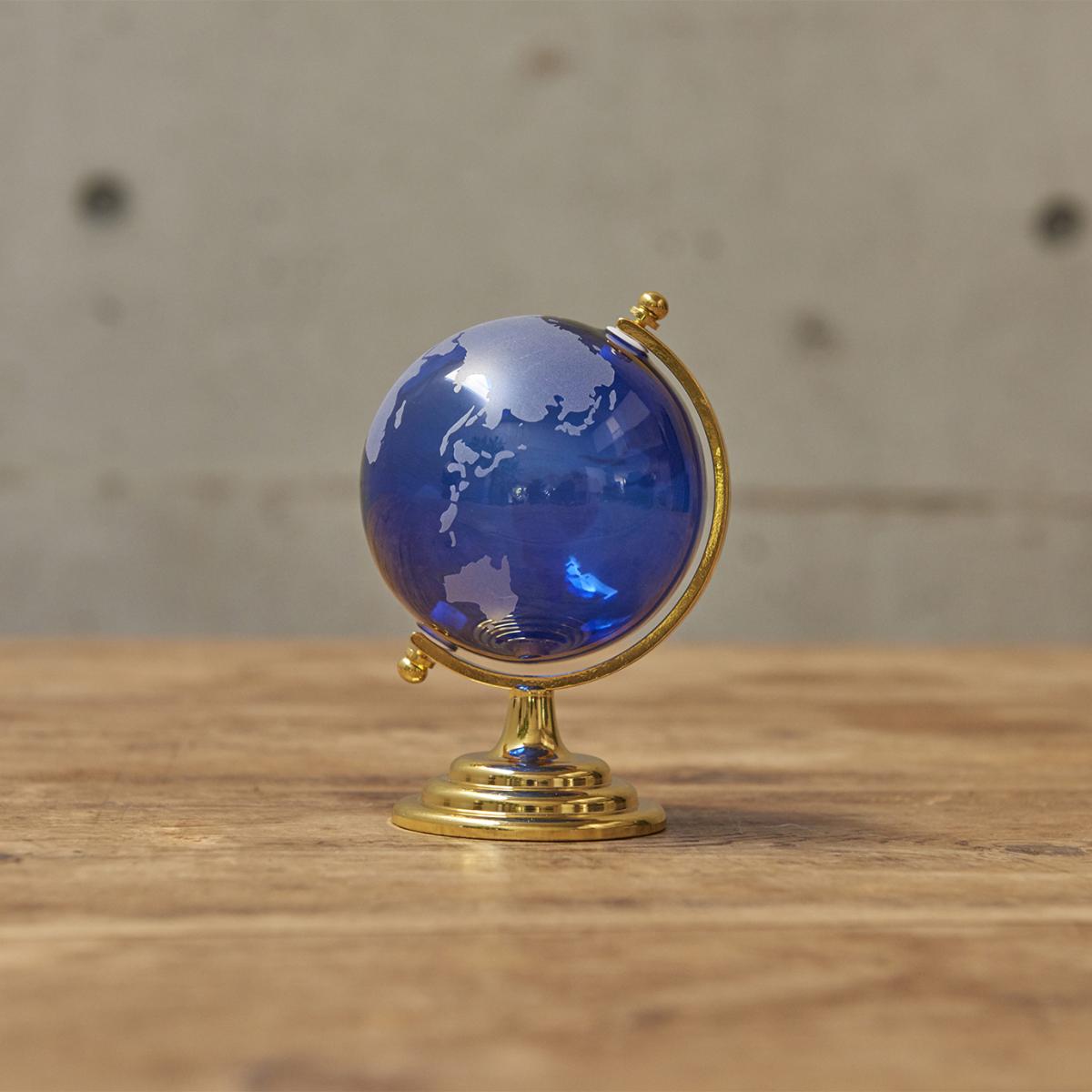 インテリアアイテム【Interior Globe Collection】ガラス地球儀　ブルー