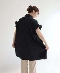 シャーリング襟付きチュニック