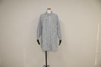 合繊ストライプロングシャツ