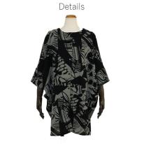 アートプリントドルマン開きチュニック