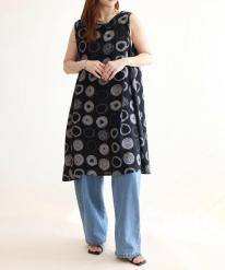 アートリングプリントノースリーブワンピース