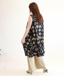 アートリングプリントノースリーブワンピース