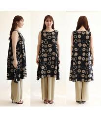 アートリングプリントノースリーブワンピース