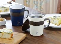  CC-16 cococafe -ココカフェ-真空二重 取手付きマグカップ 250ml ホワイト