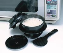 CK-001 電子レンジ専用炊飯器紀州備長炭配合 ちびくろちゃん 1合炊き