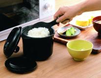 CK-003 電子レンジ専用炊飯器紀州備長炭配合 ちびくろちゃん 2合炊き