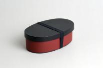  TW-20 山中塗曲げわっぱ風お弁当箱（朱色）小判型