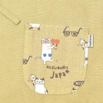 ネコまるけ　釦リボンあきエプロン（ねこ　ネコ　猫）