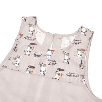 ネコまるけ　釦リボンあきエプロン（ねこ　ネコ　猫）