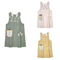 ネコまるけ　釦リボンあきエプロン（ねこ　ネコ　猫）