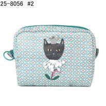 パーラーすずらん堂　みつまめプリンセスのサテンプリント　ポーチ（ねこ　ネコ　猫）