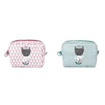 パーラーすずらん堂　みつまめプリンセスのサテンプリント　ポーチ（ねこ　ネコ　猫）