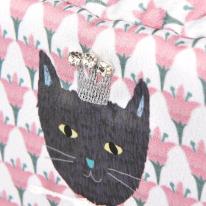 パーラーすずらん堂　みつまめプリンセスのサテンプリント　ポーチ（ねこ　ネコ　猫）