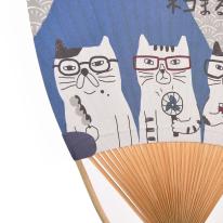 くすぐるうちわスリムタイプ　ネコまるけと富士山（ねこ　ネコ　猫）