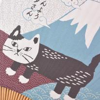 くすぐるうちわスリムタイプ　マチルダさんと富士山（ねこ　ネコ　猫）