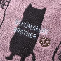 ふわふわタオルマフラー　ネコまるけ柄（ねこ　ネコ　猫）