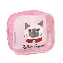 パーラーすずらん堂　メッシュ生地　コスメポーチ　すずらんさん柄（ねこ　ネコ　猫）