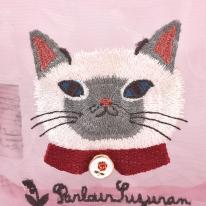 パーラーすずらん堂　メッシュ生地　コスメポーチ　すずらんさん柄（ねこ　ネコ　猫）