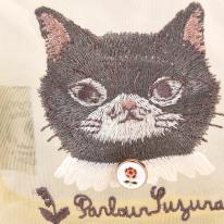 パーラーすずらん堂　メッシュ生地　コスメポーチ　つばめさん柄（ねこ　ネコ　猫）