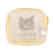 パーラーすずらん堂　メッシュ生地　コスメポーチ　つばめさん柄（ねこ　ネコ　猫）