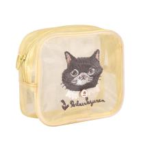 パーラーすずらん堂　メッシュ生地　コスメポーチ　つばめさん柄（ねこ　ネコ　猫）