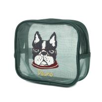 アニマルモード　メッシュ生地　コスメポーチ　パウロ柄