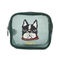 アニマルモード　メッシュ生地　コスメポーチ　パウロ柄