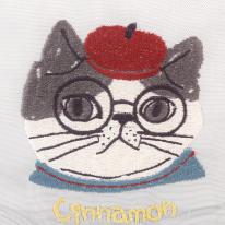 アニマルモード　メッシュ生地　コスメポーチ　シナモン柄（ねこ　ネコ　猫）