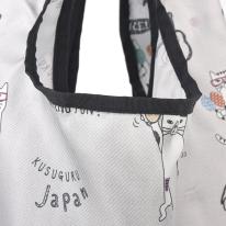 プリントエコバッグ　ネコまるけ柄（ねこ　ネコ　猫）