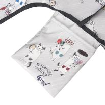 プリントエコバッグ　ネコまるけ柄（ねこ　ネコ　猫）