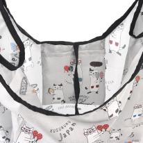 プリントエコバッグ　ネコまるけ柄（ねこ　ネコ　猫）