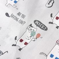 プリントエコバッグ　ネコまるけ柄（ねこ　ネコ　猫）