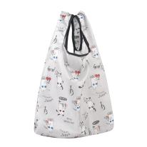 プリントエコバッグ　ネコまるけ柄（ねこ　ネコ　猫）