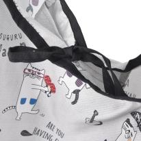 プリントエコバッグ　ネコまるけ柄（ねこ　ネコ　猫）