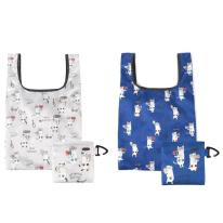 プリントエコバッグ　ネコまるけ柄（ねこ　ネコ　猫）