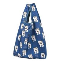 プリントエコバッグ　猫招き柄（ねこ　ネコ　猫）