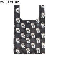 プリントエコバッグ　猫招き柄（ねこ　ネコ　猫）